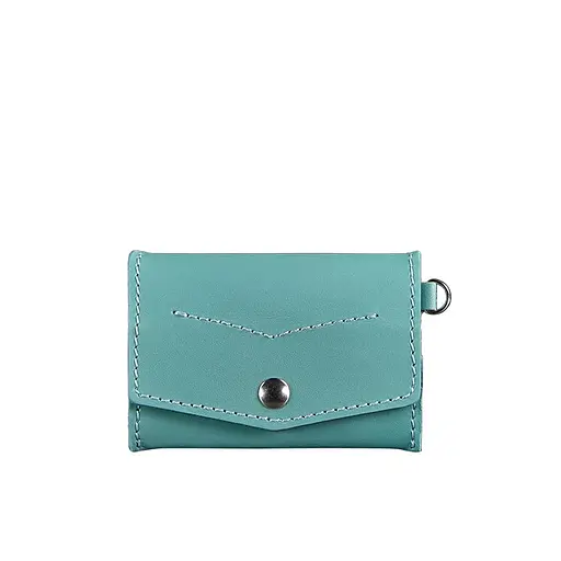Женская кожаная монетница с клапаном 1.0 бирюзовая. - фото 8