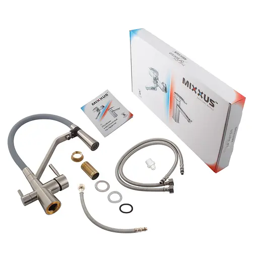 Змішувач для кухні Mixxus Premium Magnet 021 SS Color з гнучким виливом MI6976 Нержавіюча сталь - фото 2