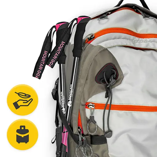 Трекинговые палки Mountain Goat Peak+ 65-135 см Black/Pink (P-5905973404648) - фото 11