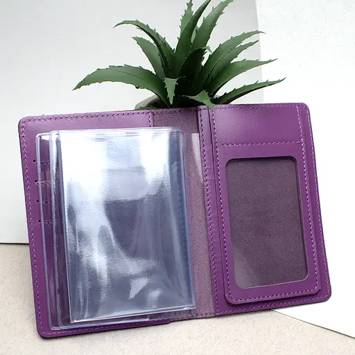 Обложка на права женская кожаная HC-18 (фуксия) на права старого образца - фото 5