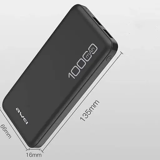 Портативное зарядное устройство для Power Bank Awei P5K 10000 mAh Павербанк USB черный - фото 4
