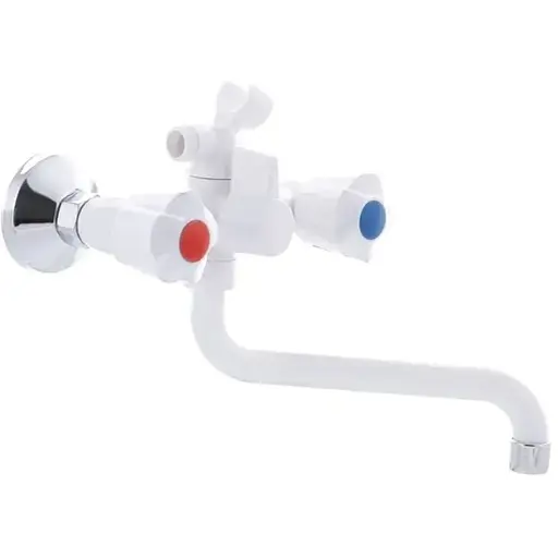 Смеситель для ванны Plamix AMA-142 Белый (без шланга и лейки) (PM0584) - фото 1