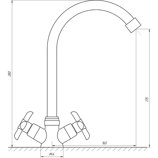 Змішувач для кухні Domino DK-H1-2N-Chrom - фото 4