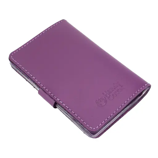 Обложка на документы кожаная на кнопке HC0035 фуксия - фото 6