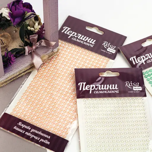 Перлини самоклеючі Бірюзові 5мм 375шт Rosa Talent - фото 3