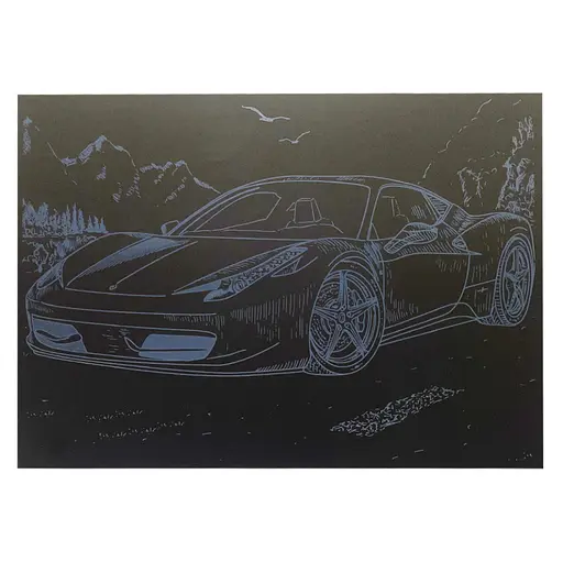 Гравюра А4 "Спорткар-1" Danko Toys ГрА4-8с эконом вариант в пакете 29,7х21 см - фото 1