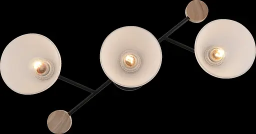 Люстра стельова V XA1528/3 BK+WOOD - фото 3