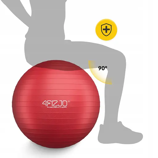 М'яч для фітнесу (фітбол) 4FIZJO 75 см Anti-Burst Red (P-5907739316356) - фото 11