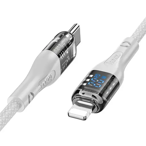 Кабель з дисплеєм Hoco U115 Type-C to Lightning PD 20W 1.2 метра сірий