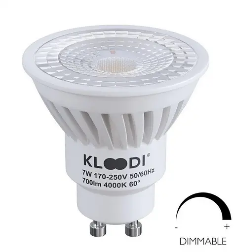 Лампа LED GU10 7W 4000К 700Lm DIM KLOODI KDGU10-7WSMD 4K 60D DIM - фото 1