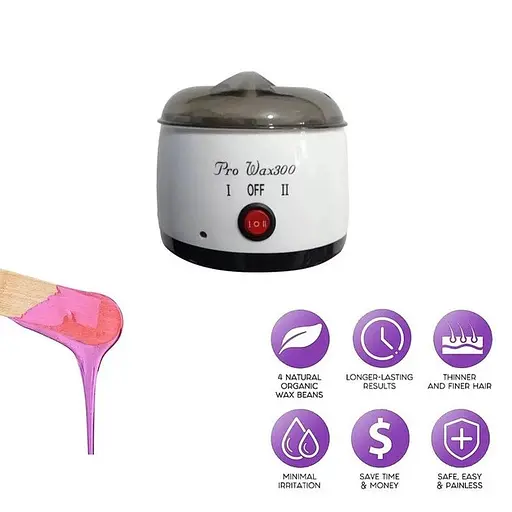 Воскоплав банковий для депіляції нагрівач для гарячого воску з терморегулятором Pro Wax 300mini 150мл - фото 3