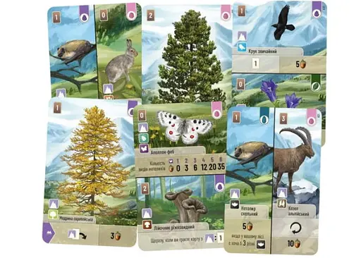 Настільна гра Lords of Boards Лісова метушня. Альпи (Forest Shuffle: Alpine Expansion) (укр.) (LOB2405UA) - фото 4