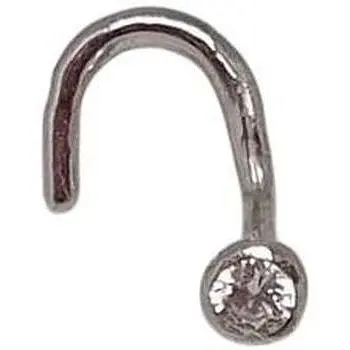 Срібна сережка-пірсинг в ніс Umax з фіанітом. 7029U