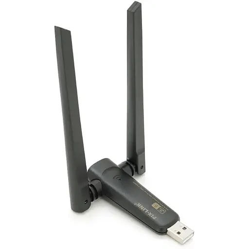 Бездротовий мережний адаптер Voltronic Wi-Fi-USB Merlion LV-UAC21, RTL8811CU, з 2-ма антенами 10см, 802.11 a/b/g/n, 600MB, 2.4 GHz, Blister Q50