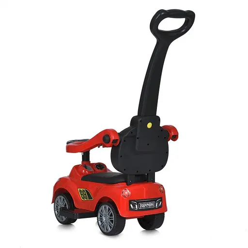 Дитяча каталка-толокар M 5728L-3 червоний, з батьківською ручкою - фото 4