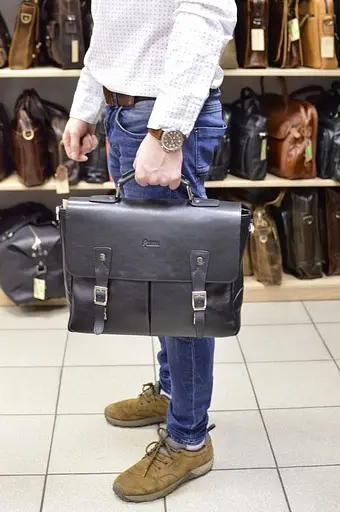 Чоловіча шкіряна сумка TARWA 36х27х10 см sum0026060 - фото 10