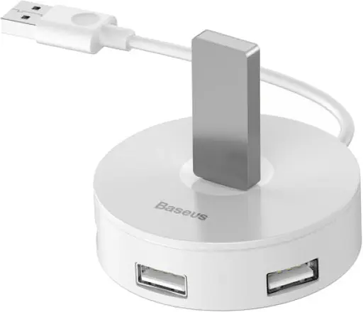 Usb розгалужувач - перехідник Baseus Round Box Hub Adapter (Type-C to Usb3.0x1 + Usb2.0x3) білий - фото 5