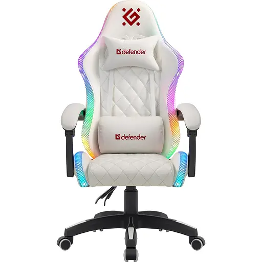 Кресло игровое Defender Energy, Класс 4, 50 мм, PU, ​​RGB, белое - фото 1