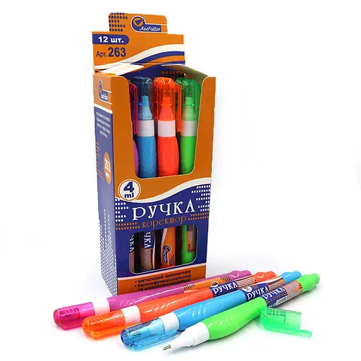 Коректор-ручка, Josef Otten, 4 мл, металевий наконечник (В асортименті), 12 шт. в упаковці