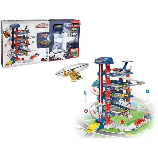 Гараж 660 А-303, 5 поверхів, 2 машинки (1 змінює колір), літак, автоматичний підйомник, світло, звук, аксесуари, в коробці - фото 2