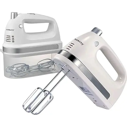 Ручной электрический миксер Sokany SK-6631 с насадками для замешивания крутого теста 5 режимов 300 Вт - фото 1