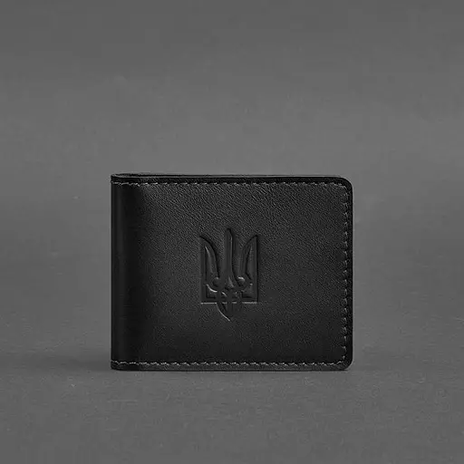 Кожаная обложка для удостоверения с гербом черная - фото 8