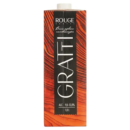 Вино Gratti Rouge червоне напівсолодке 1 л  - фото 3