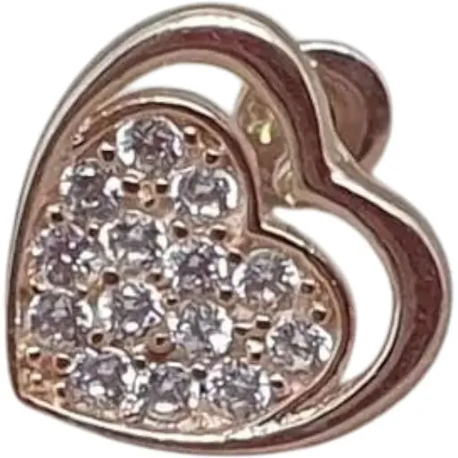 Золота моносережка/сережка для пірсингу хелікса Ameris Сердечко. 210105