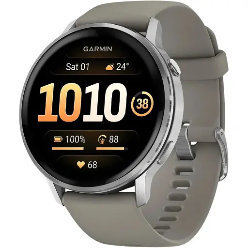 Смарт-часы Garmin Venu 4, 45 мм Silver with Silver Gray Silicone Band 010-03014-01 (146408)