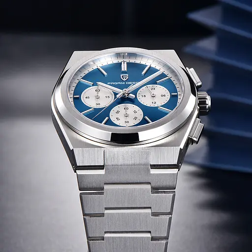 Наручний годинник чоловічий PD-1761 Silver-Blue Pagani Design acs0031194 - фото 4