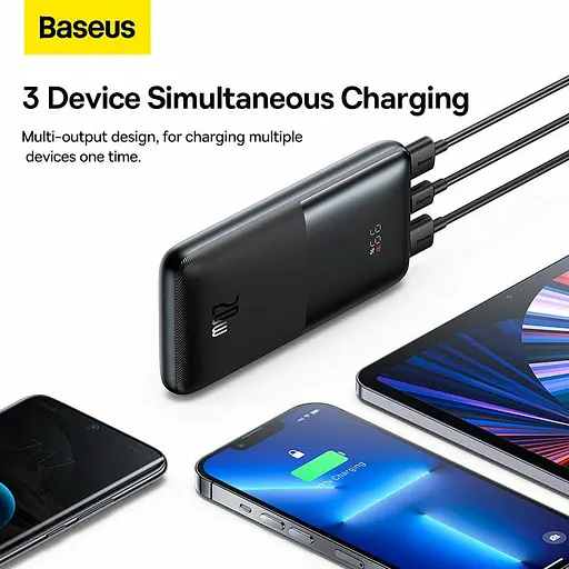 Портативний акумулятор BASEUS Bipow Pro Digital Display Fast Charge 10000 mAh 20 W (PPBD040201) чорний - фото 4