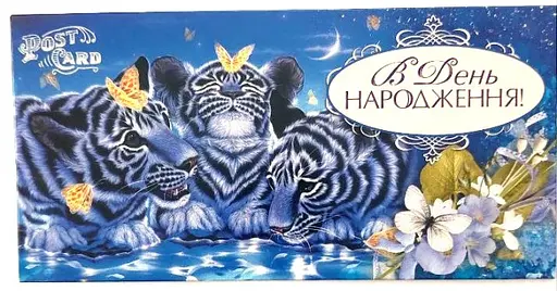 Конверт для грошей М15-132 В День Народження! (українською), 10 шт. в упаковці