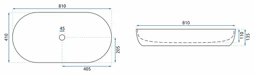 Умивальник Rea Cleo 81 накладний білий/мармур REA-U8403, Мармур - фото 6