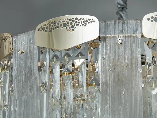 Шикарна, сучасна кришталева люстра у вітальню, 19 ламп, люстри золоті - фото 4