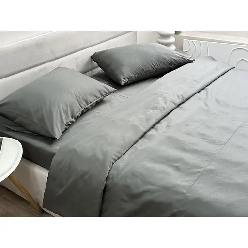 Комплект постільної білизни Ecotton Nid Grey євро полісатин сірий (25192) - фото 2