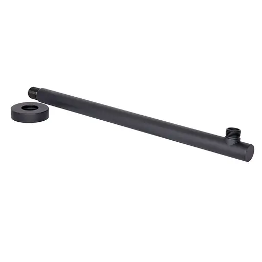 Кронштейн для верхнього душу Qtap Trubice 400 мм округлий QTTRU120BLM45927 Black matt Чорний матовий - фото 4