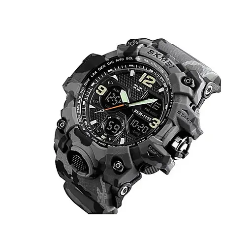 Чоловічий годинник Skmei Hamlet 1155 Сірий камуфляж - фото 2