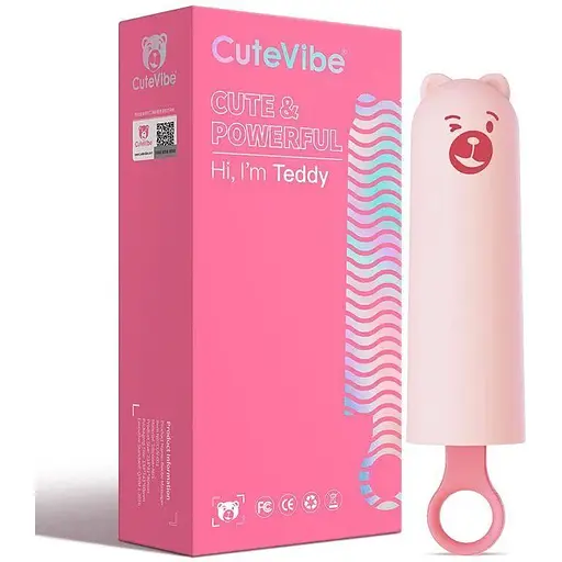 Реалистичный вибратор CuteVibe Teddy Pink в виде мороженного для стимуляции точки G - фото 4