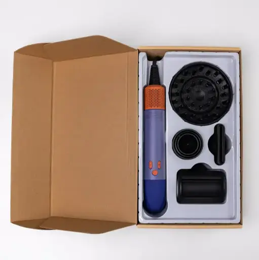 Фен-стайлер для волосся Super Hairdryer 1600 Вт 4 насадки, синій - фото 5