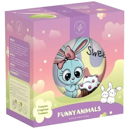 Набір дитячого посуду Limited Edition Sweet Bunny 3 предмета YF6026 - фото 2
