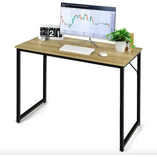 Письменный стол Costway Homart со стальным каркасом натуральный - фото 6