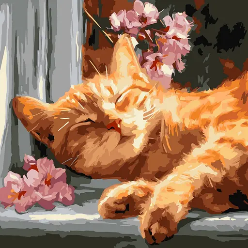 Картина по номерам "Рыжий кот на подоконнике" ©art_selena_ua KHO6791, 40х40 см