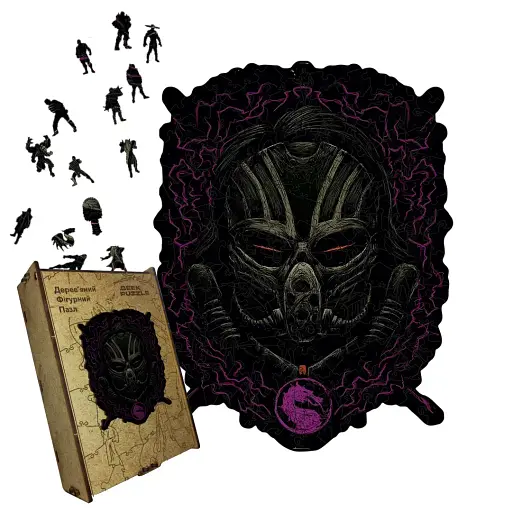 Деревяний фігурний пазл МК Кабал, А5, Деревяна коробка 35 елементів