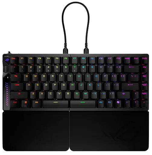 Клавіатура ASUS ROG Falcata Split 83key Magnetic Switch USB-A/WL/BT EN RGB Black (90MP043H-BKUA20) - фото 2