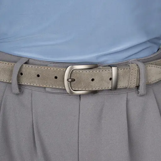 Ремінь жіночий замшевий JK-3049 мокко зі срібною пряжкою (100 см) - фото 5