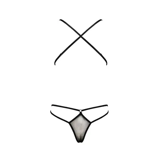 Боді монокіні з декольте Passion ERZA Body black L/XL - фото 4