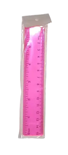 Линейка J.Otten 23875-3 15 см прозр. пластиковая цветная розовый - фото 1