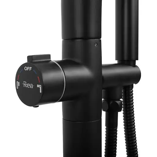 Смеситель для ванны Rea Clark black напольный REA-B5300 Черный матовый - фото 3