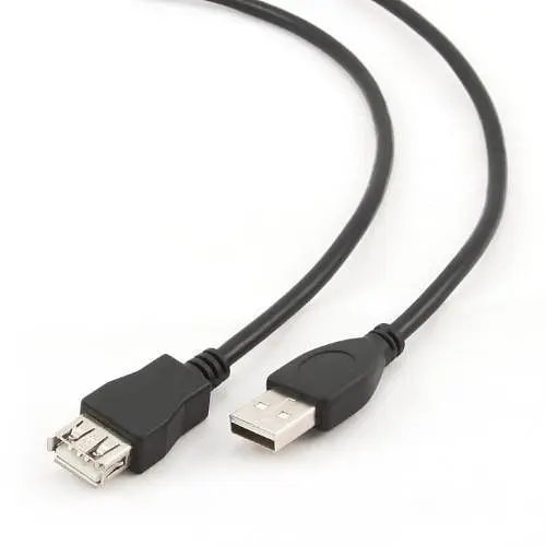 Кабель USB 2.0 AM – USB AF, 1.8 м, черный, Cablexpert (CCP-USB2-AMAF-6) - фото 1
