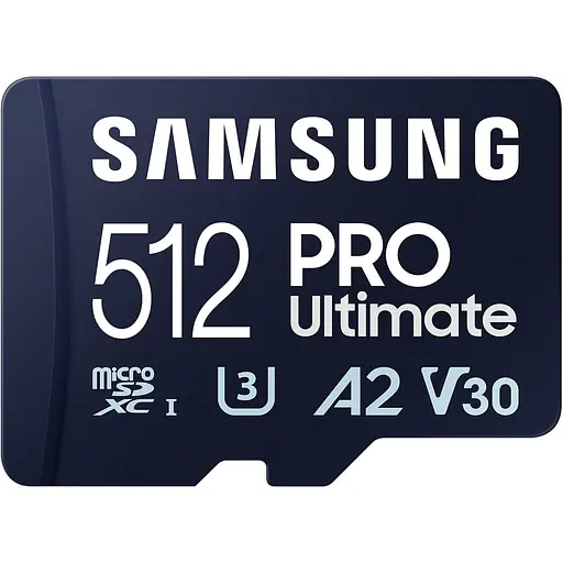 Карта памяти Samsung microSDXC 512GB Class 10 UHS-I U3 V30 A2 PRO Ultimate + SD Adapter (MB-MY512SA) (112858) - фото 6